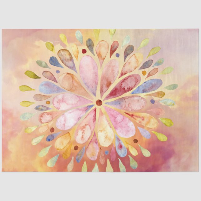 Blumenmandalapier Seidenpapier (Vorderseite)