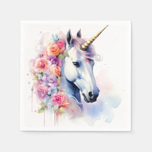 Blumenmane Einhorn/Pferdepapier Serviette