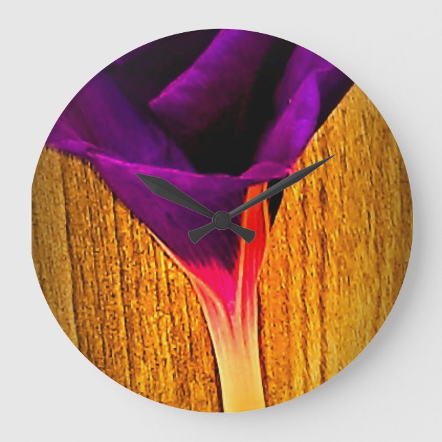 Blumenmanschette Große Wanduhr (Vorderseite)