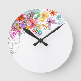 Blumenmanschette Runde Wanduhr