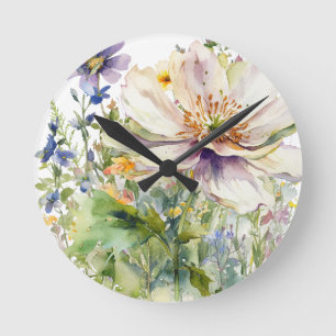 Blumenmanschette Runde Wanduhr