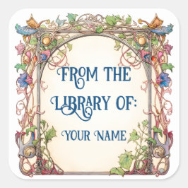 Blumenmärchen Buchzeichen für Ihr Kind Quadratischer Aufkleber