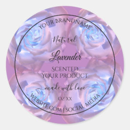 Blumenmarken Leuchtende Lila blaue Rose Runder Aufkleber