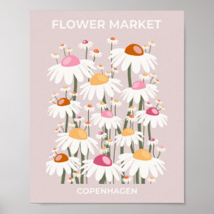 Blumenmarkt Kopenhagen Blush Pink Blumenmuster Poster