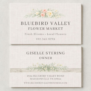 Blumenmarkt Land Shabby Chic Leinen Visitenkarte