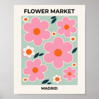 Blumenmarkt Madrid Florale Kunst Pink Orange Grün