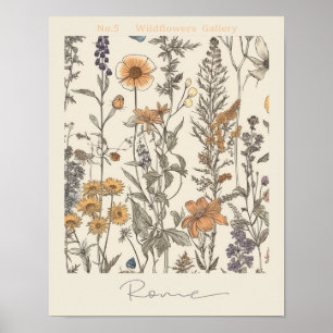 Blumenmarkt Rom Nr. 3 Botanisch Poster