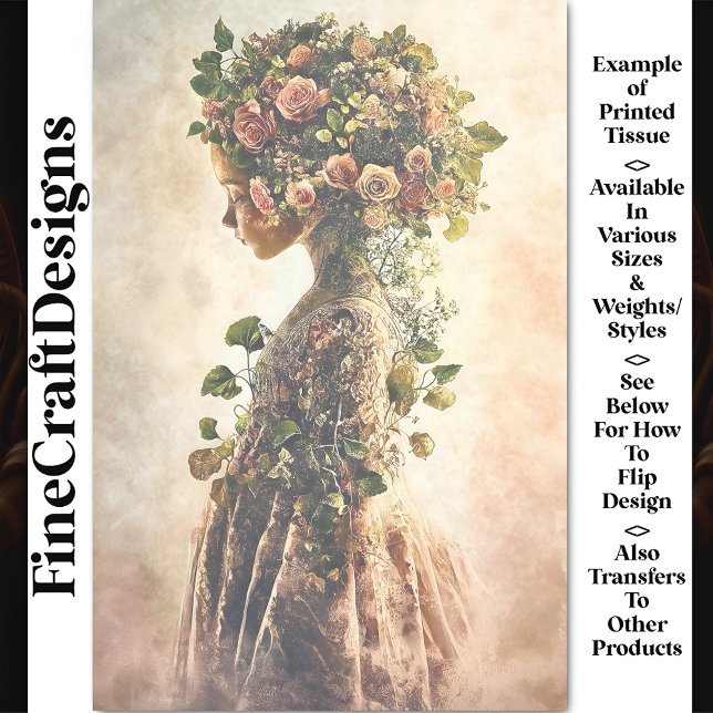 Blumenmärsche Kind & rosa Rosen AU4 Dekoutierung Seidenpapier (Von Creator hochgeladen)