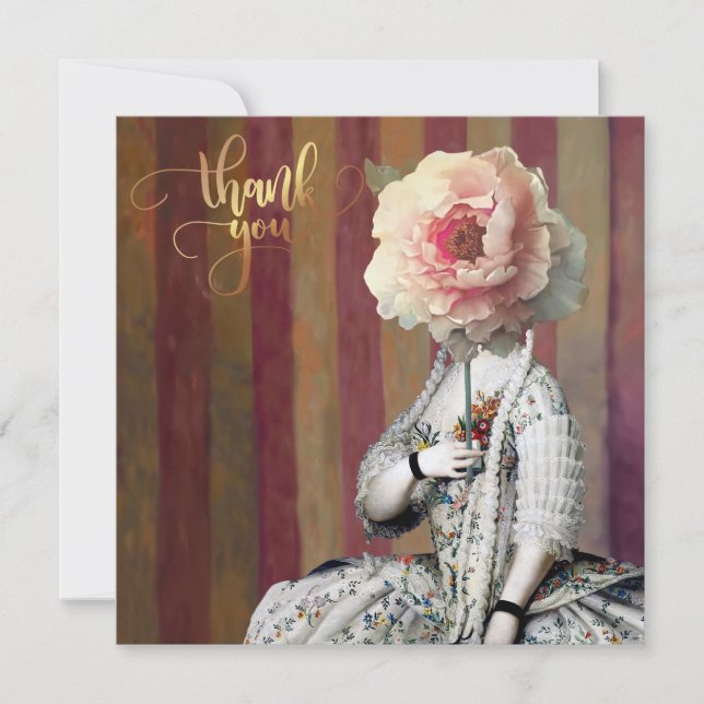 Blumenmaske ein und aus Diva Dankeskarte (Vorderseite)