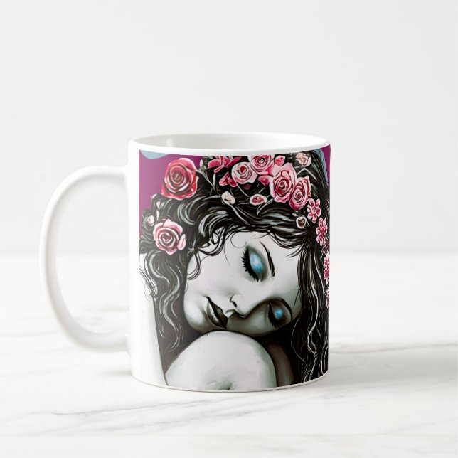 Blumenmaske - Portrait "Whimsical Nature" Kaffeetasse (Links)