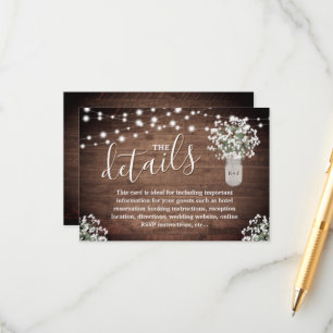 Blumenmason Jar Lights Monogram Wedding Details Begleitkarte