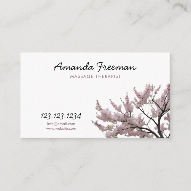 Blumenmassagetherapeut Visitenkarte (Vorderseite)