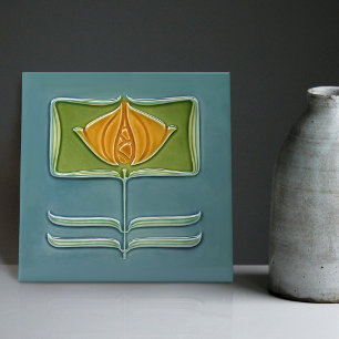 Blumenmauer Dekoration Jugendstil Vintage Deko Ker Fliese