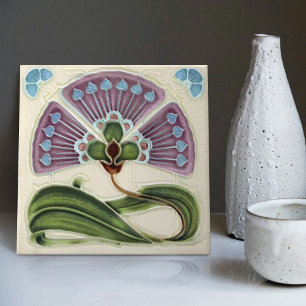 Blumenmauerdekor Jugendstil Vintager Deko Fliese