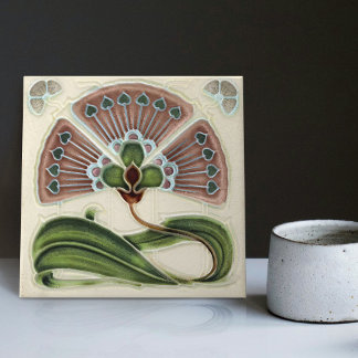 Blumenmauerdekor Jugendstil Vintager Deko Fliese