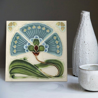 Blumenmauerdekor Jugendstil Vintager Deko Fliese