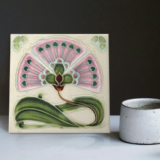 Blumenmauerdekor Jugendstil Vintager Deko Fliese