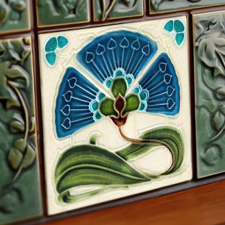 Blumenmauerdekor Jugendstil Vintager Deko Fliese
