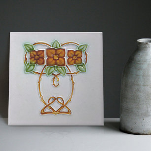 Blumenmauerdekor Jugendstil Vintager Deko Fliese