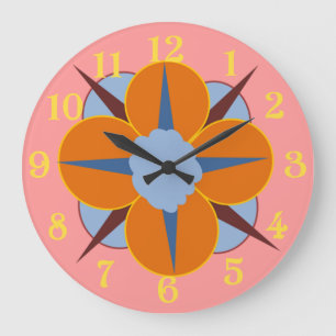 Blumenmedaillon Große Wanduhr