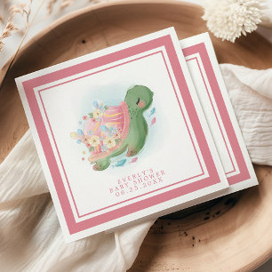 Blumenmeer Wasserschildkröte Süße Rosa Babyparty Serviette