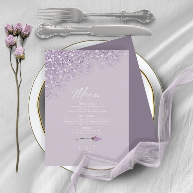 Blumenmenü Glitzern zum Hochzeitsmenü4 Mauve ID889 (Von Creator hochgeladen)