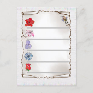 Blumenmerkblatt postkarte