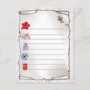 Blumenmerkblatt postkarte