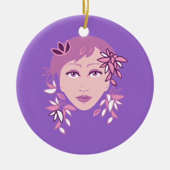 Blumenmode Keramik Ornament (Vorne)