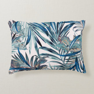 Blumenmode tropisches Vintage-Muster mit Palme  Dekokissen