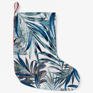 Blumenmode tropisches Vintage-Muster mit Palme Kleiner Weihnachtsstrumpf