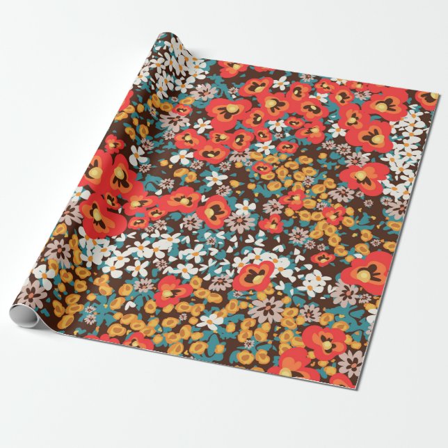 Blumenmodefeder, Sommerkleid Geschenkpapier (Ungerollt)