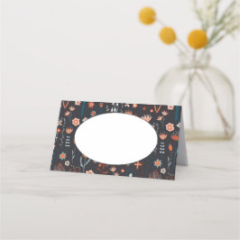 Blumenmodern Dark Simple Wedding Platzkarte