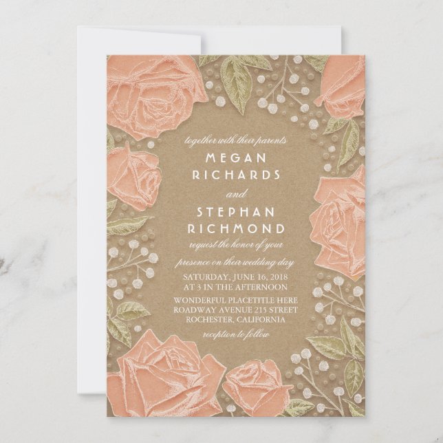 Blumenmodern Hochzeitseinladung Einladung (Vorderseite)