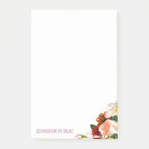 Blumenmodern Template-Blume Rose Farbe Post-it Klebezettel