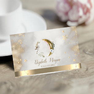 Blumenmond Goldene Sterne Gold Yoga-Studio Visitenkarte
