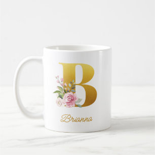 Blumenmonogramm Botanischer Name Initial Brautjung Kaffeetasse