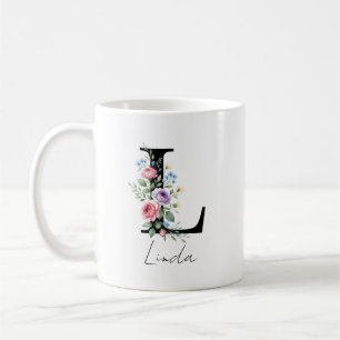 Blumenmonogramm – Buchstabe L Kaffeetasse