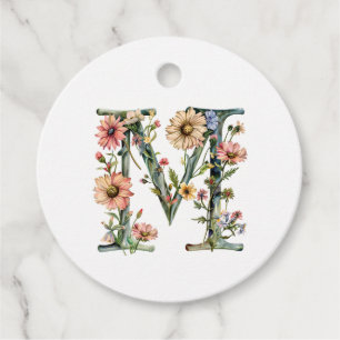 Blumenmonogramm Buchstabe M Geschenkanhänger
