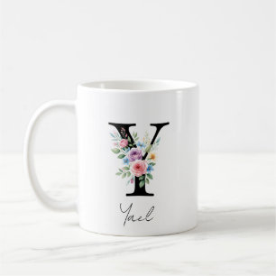 Blumenmonogramm – Buchstabe Y Kaffeetasse