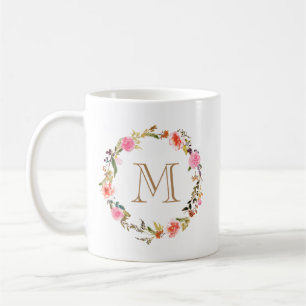 Blumenmonogramm Coffe Tasse