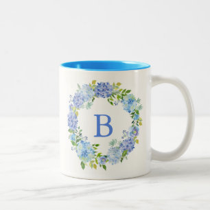 Blumenmonogramm des Carolina-Blüten-Blumenstrauß-  Zweifarbige Tasse