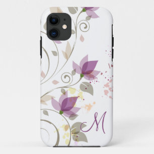 Blumenmonogramm des Girly lila Lavendel-iPhone5 Case-Mate iPhone Hülle