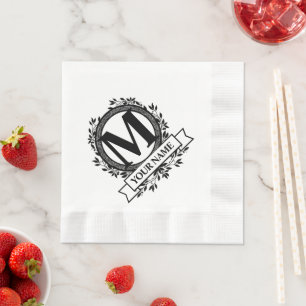 Blumenmonogramm-Design Serviette