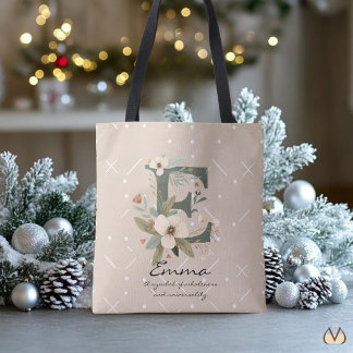 Blumenmonogramm E – Elegante botanische Buchstaben