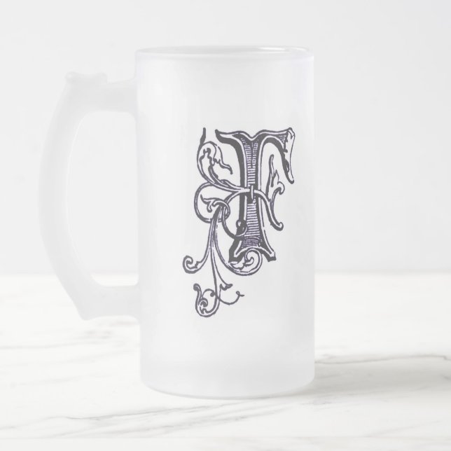Blumenmonogramm 'F' - Tasse (Links)