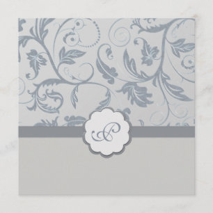 Blumenmonogramm-Hochzeits-Einladung Einladung