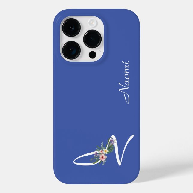 Blumenmonogramm Letter M-Übernahmegeschenk Case-Mate iPhone Hülle (Rückseite)