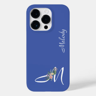 Blumenmonogramm Letter M-Übernahmegeschenk Case-Mate iPhone 14 Pro Hülle