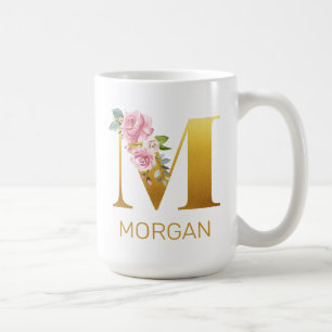 Blumenmonogramm Name Anfangsbuchstabe Botanisch Pe Kaffeetasse